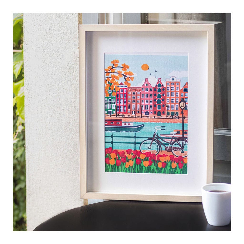 kit de peinture au numéro amsterdam la petite épicerie exemple encadré