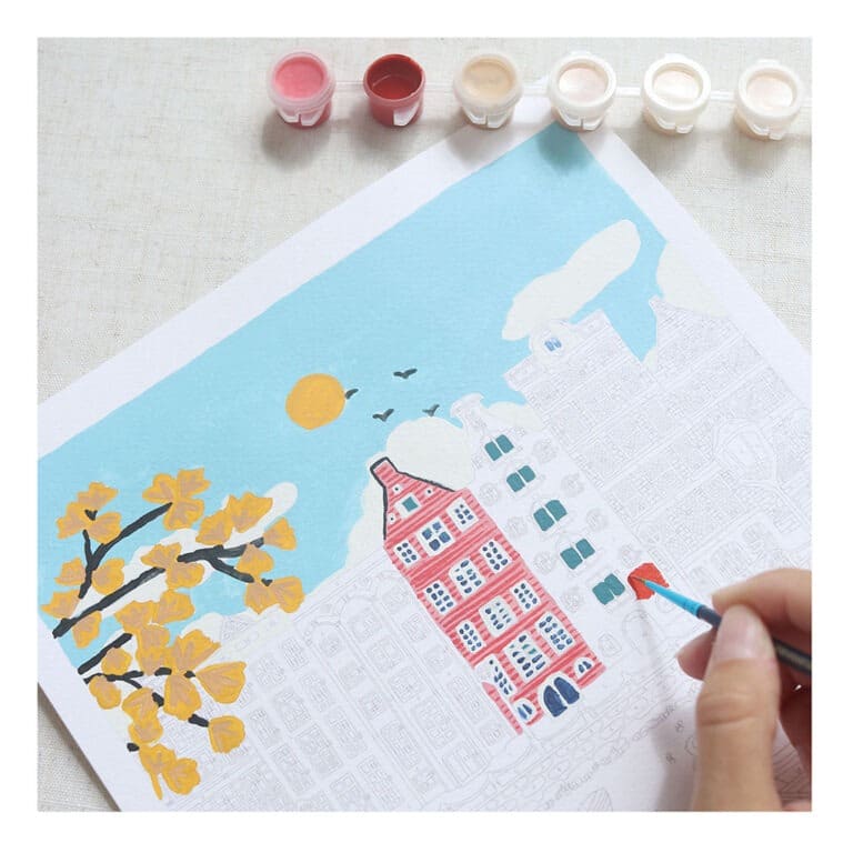 kit de peinture au numéro amsterdam a petite épicerie détail peinture