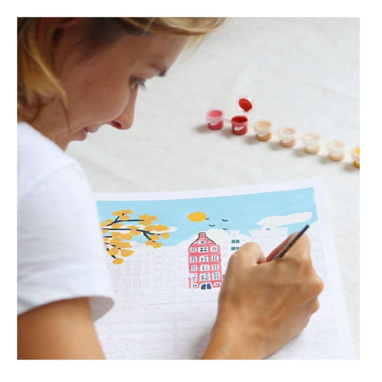 kit de peinture au numéro amsterdam a petite épicerie photo peinture en cours