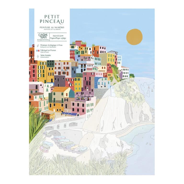 kit de peinture au numéro cinque terre la petite épicerie rendu peinture sur fond blanc