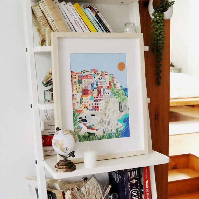 kit de peinture au numéro cinque terre la petite épicerie rendu peinture encadré