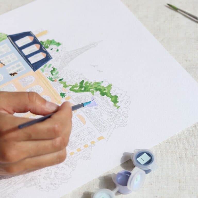 kit de peinture au numéro Paris la petite épicerie photo peinture en cours