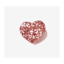 Broche coeur pailleté rose barnabé aime le café