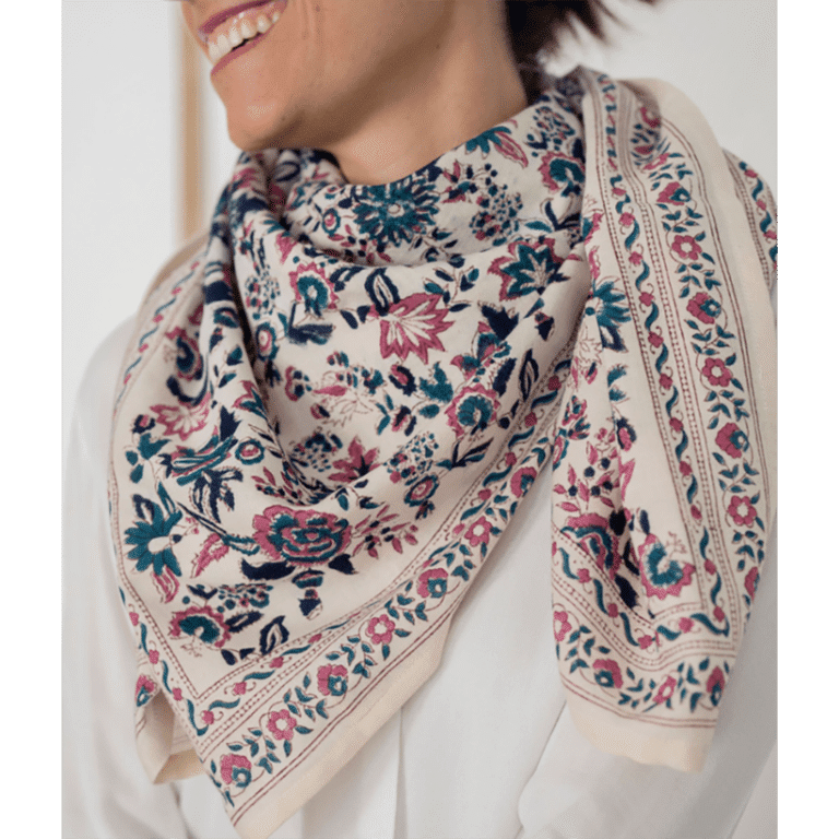Grand foulard goa myrtille bindi atelier