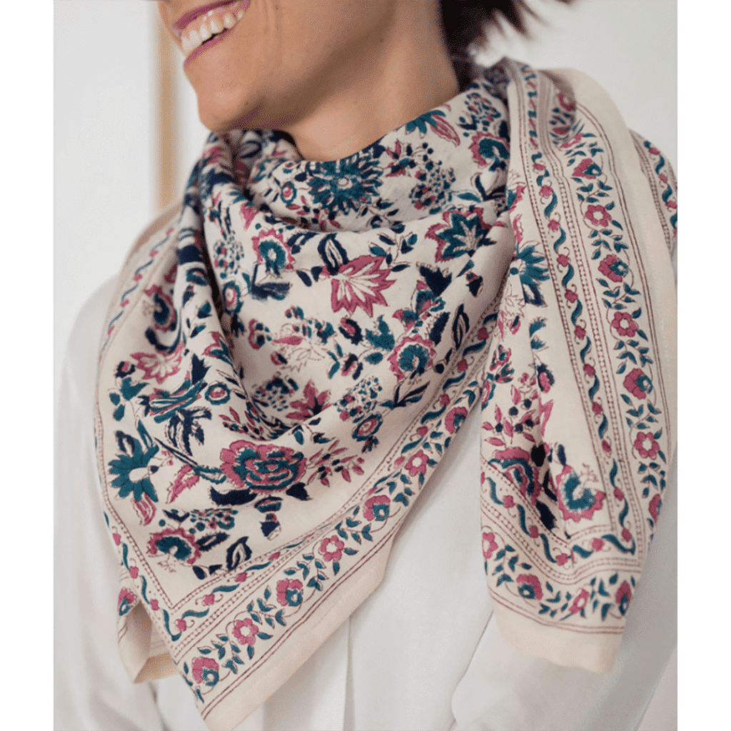 Grand foulard goa myrtille bindi atelier