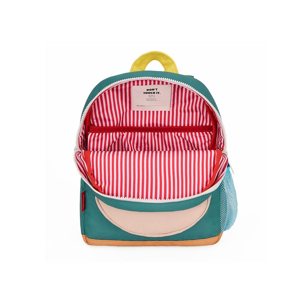 un sac à dos mini captain Hello hossy, vue de face et ouvert sur fond blanc