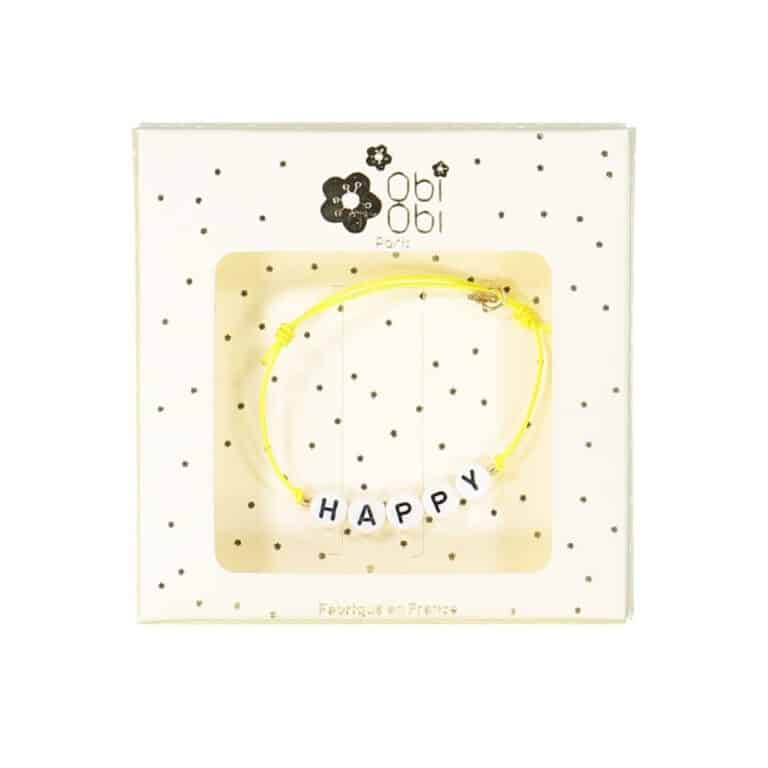 bracelet happy fond blanc avec packaging