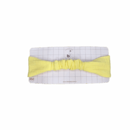 Bandeau à nouer gaze de coton jaune tête de lylotte