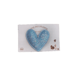 barrette coeur glitter bleu tête de lylotte