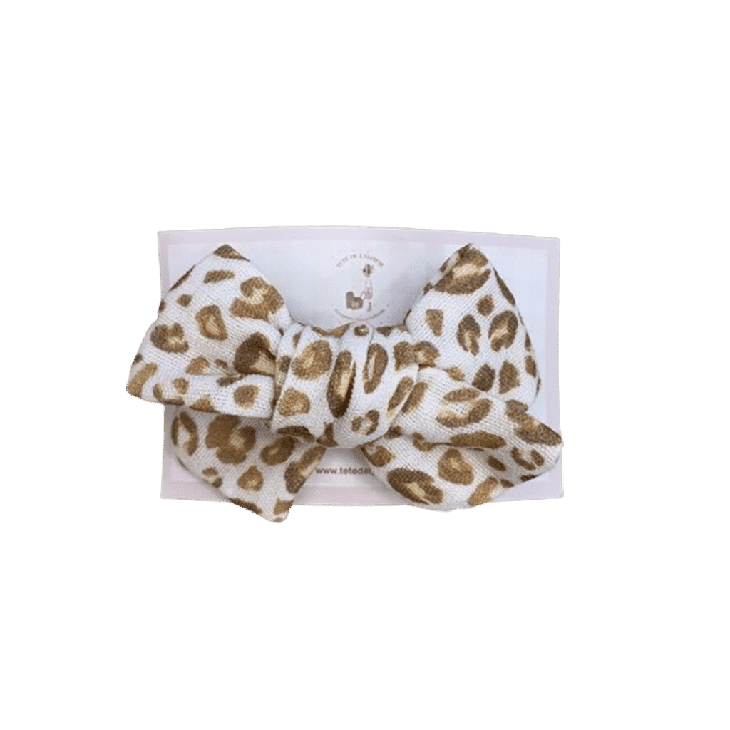 Barrette maxi noué léopard tête de lylotte