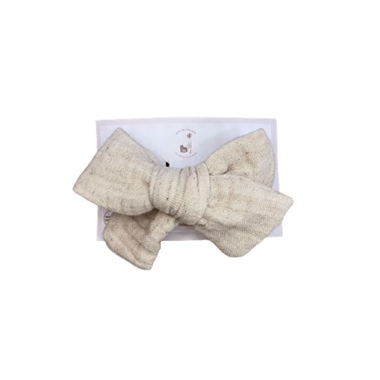 Barrette maxi noué lin tête de lylotte