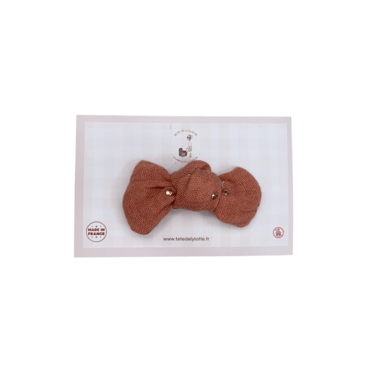 Barrette noeud marsala tête de lylotte
