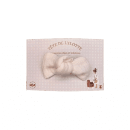 Barrette noeud rose pâle tête de lylotte