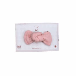 barrette mini noué rose et doré tête de lylotte