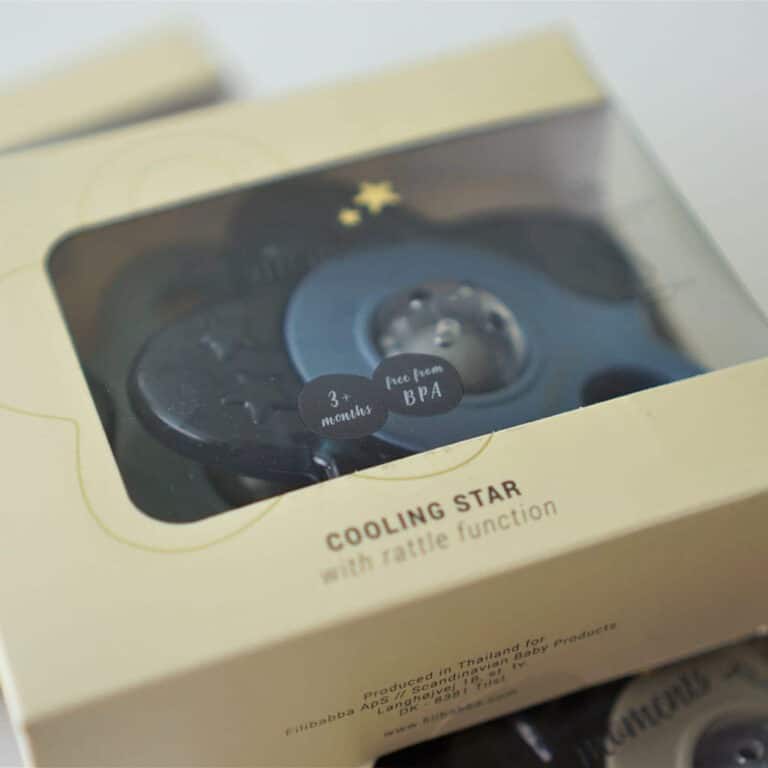 lot de 2 anneaux de dentition réfrigérants étoile bleu filibabba détail boîte