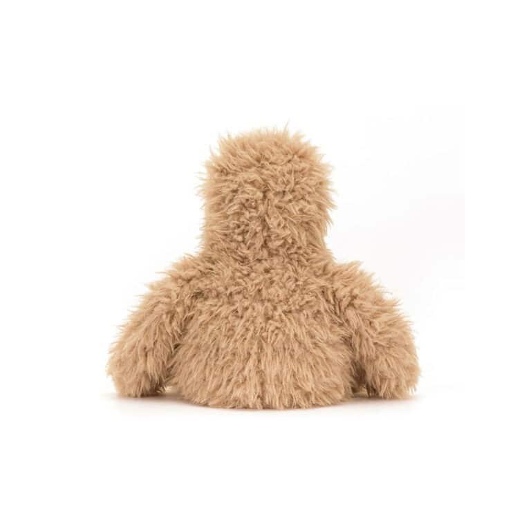 un doudou paresseux Jellycat, vue de derrière sur fond blanc