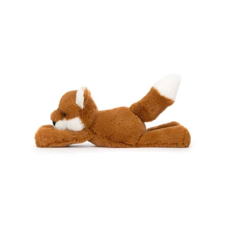 smudge le renard Jellycat, vue de côté sur fond blanc