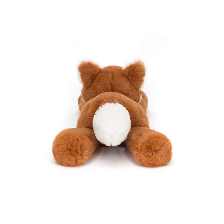 smudge le renard Jellycat, vue de derrière sur fond blanc