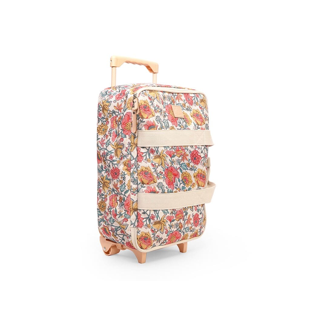 une valise cabine Louise Misha de chez Jojofactory, vue de côté sur fond blanc
