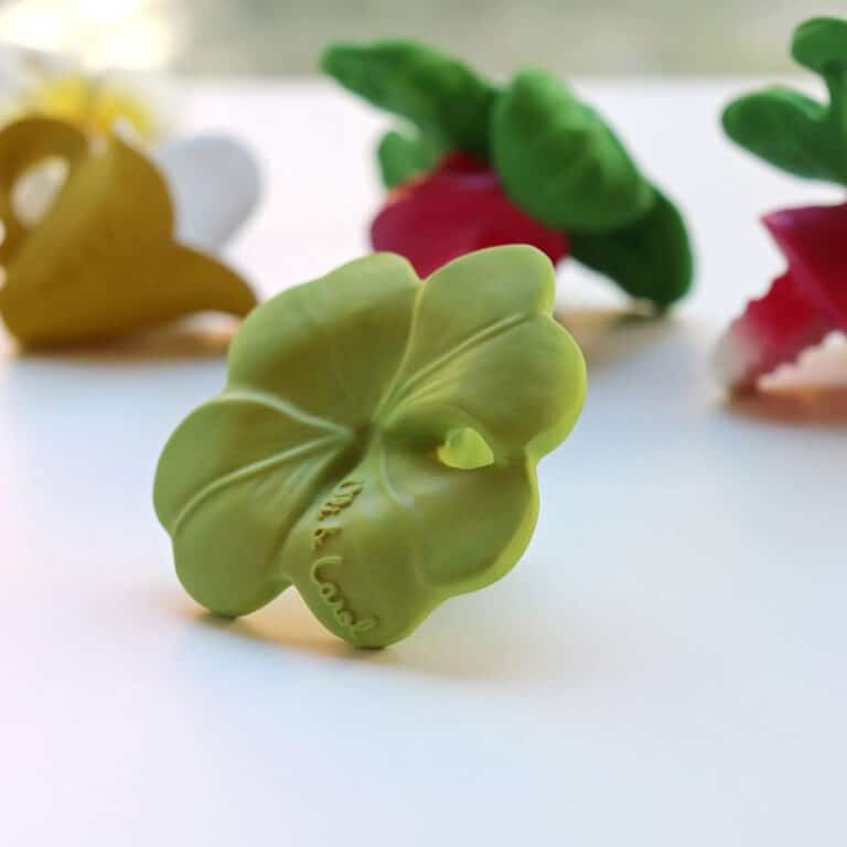 un anneau de dentition chewy trèfle Oli&Carol, ambiance