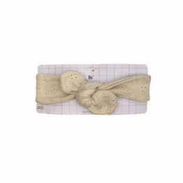Bandeau nouer broderie beige tête de lylotte