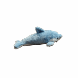 doudou dauphin bleu bon ton toys vue de côté sur fond blanc