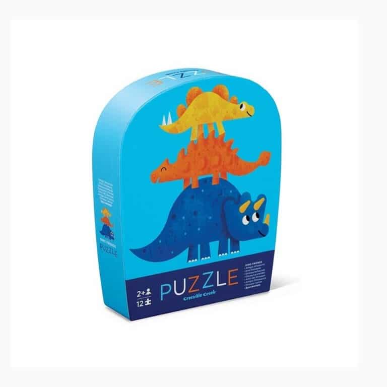 puzzle 12 pièces 2 ans amis dinosaures crocodile creek sur fond blanc