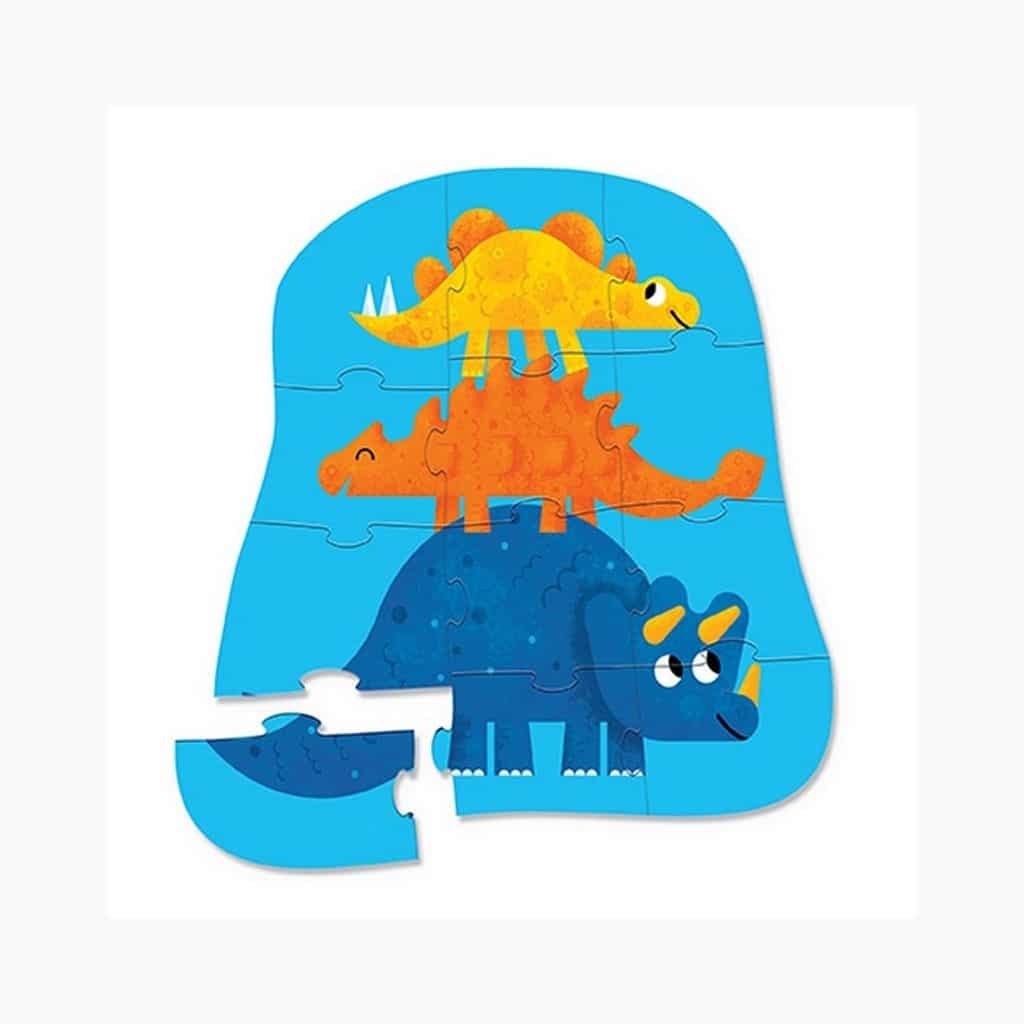 puzzle 12 pièces 2 ans amis dinosaures crocodile creek détail puzzle sur fond blanc