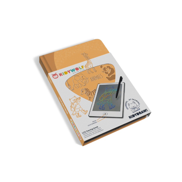 tablette dessin animaux sur fond blanc kidywolf