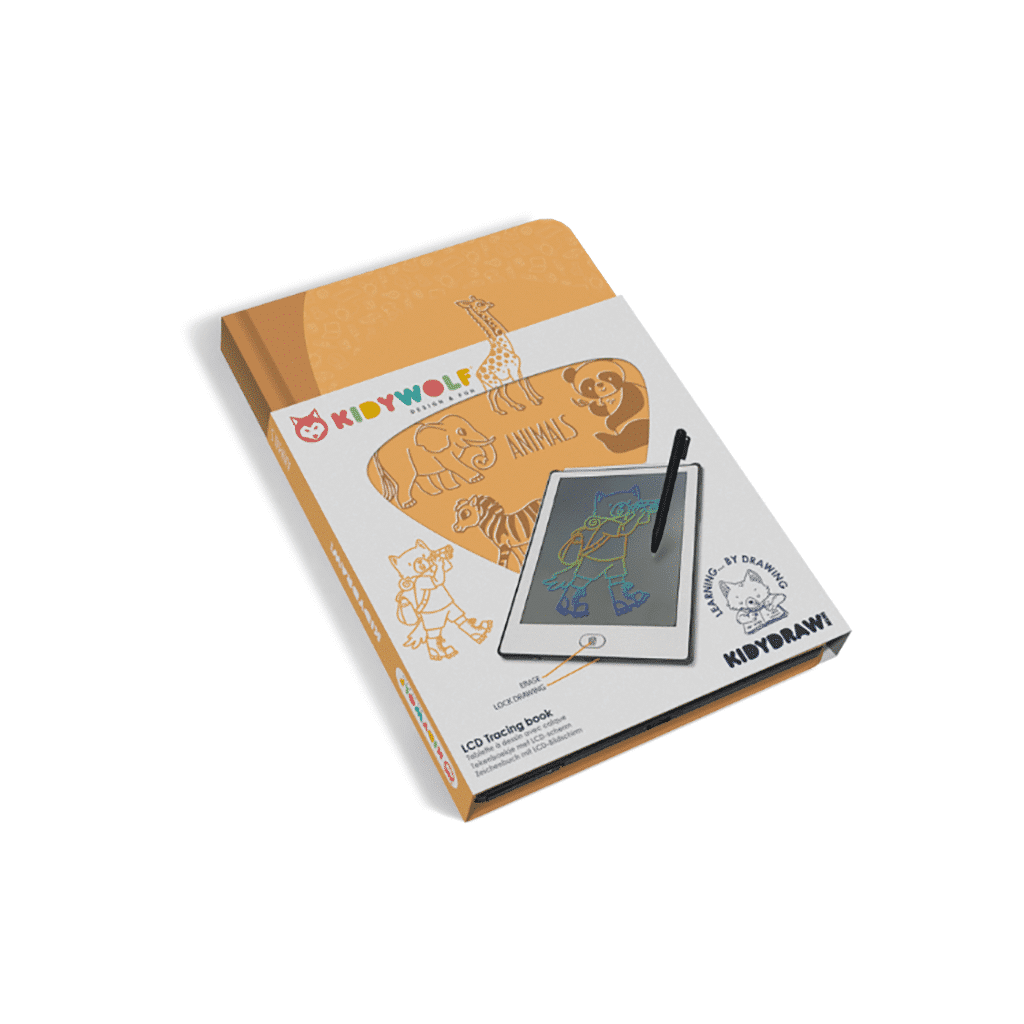tablette dessin animaux sur fond blanc kidywolf