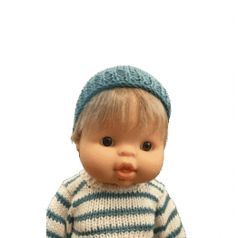 Bonnet tricot vert Minikane