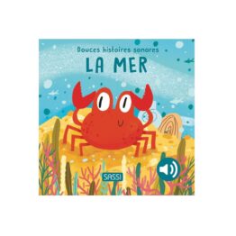 un livre sonore "la mer" de Sassi, vue de face sur fond blanc