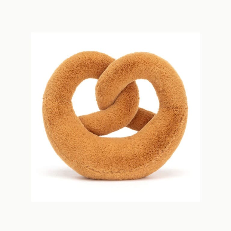 un doudou Bretzel Jellycat, vue de derrière sur fond blanc
