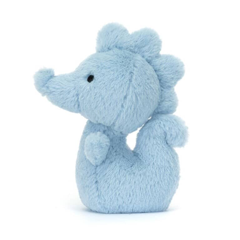 Mini doudou hippocampe fluffy jellycat de côté