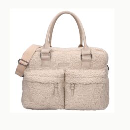 sac à langer beige kidzroom de face sur fond blanc