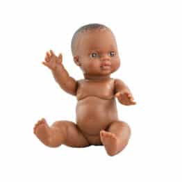 Poupée Gordis - Petite fille d'Afrique - Paola Reina, vue de face assise sur fond blanc