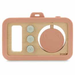 Appareil photo en silicone et bois – Mme chat – Trixie Baby - Vue de face sur fond blanc