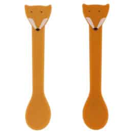 Lot de 2 cuillères en silicone – Mr. Renard – Trixie Baby - Vue de face sur fond blanc