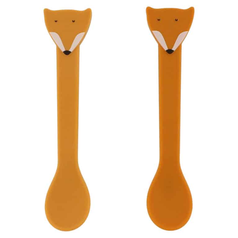 Lot de 2 cuillères en silicone – Mr. Renard – Trixie Baby - Vue de face sur fond blanc