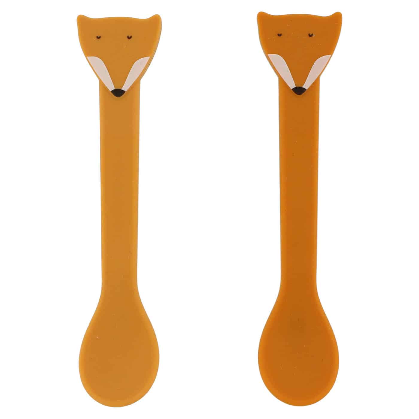 Lot de 2 cuillères en silicone – Mr. Renard – Trixie Baby - Vue de face sur fond blanc