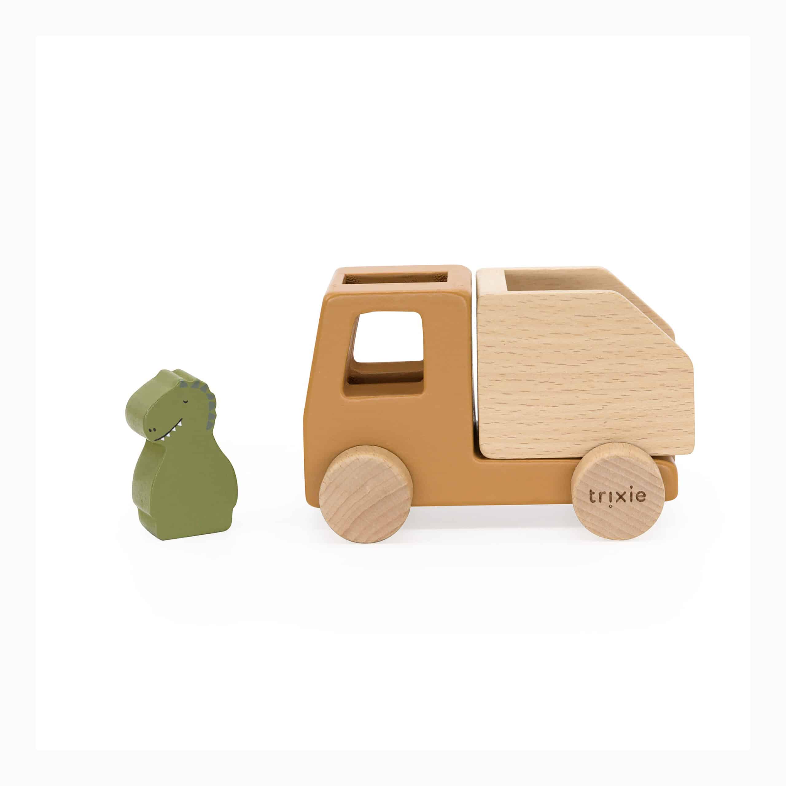 Lot de deux voitures chantier en bois animaux trixie