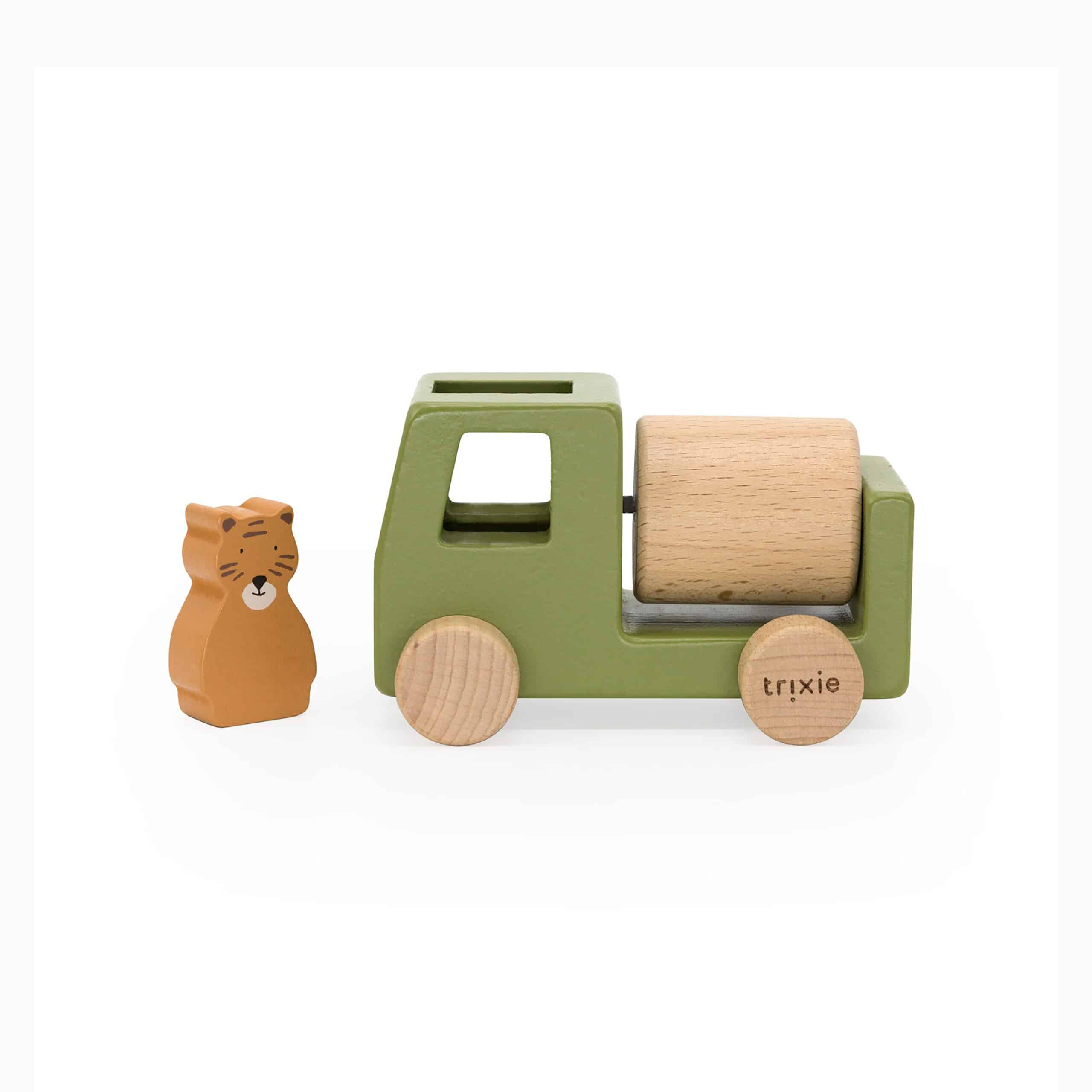 Lot de deux voitures chantier en bois animaux trixie