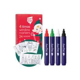 Boîte De 4 Feutres Effaçables Pour Vitres Et Miroirs Noël