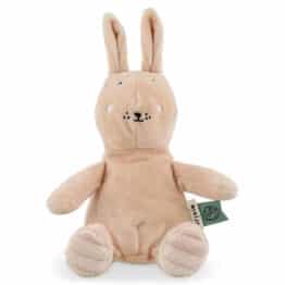 Peluche bébé Mme lapin sur fond blanc de face