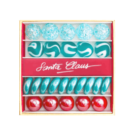 petit coffret de 25 billes "Santa Claus", vue de face sur fond blanc
