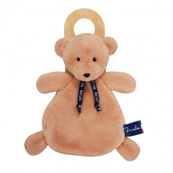 Doudou Plat Ours Dorlotin - Beige - Maïlou - vue de face sur fond blanc