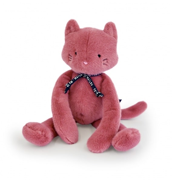 Peluche le chat Méloé - Poudre de rose - Maïlou - vue de face sur fond blanc