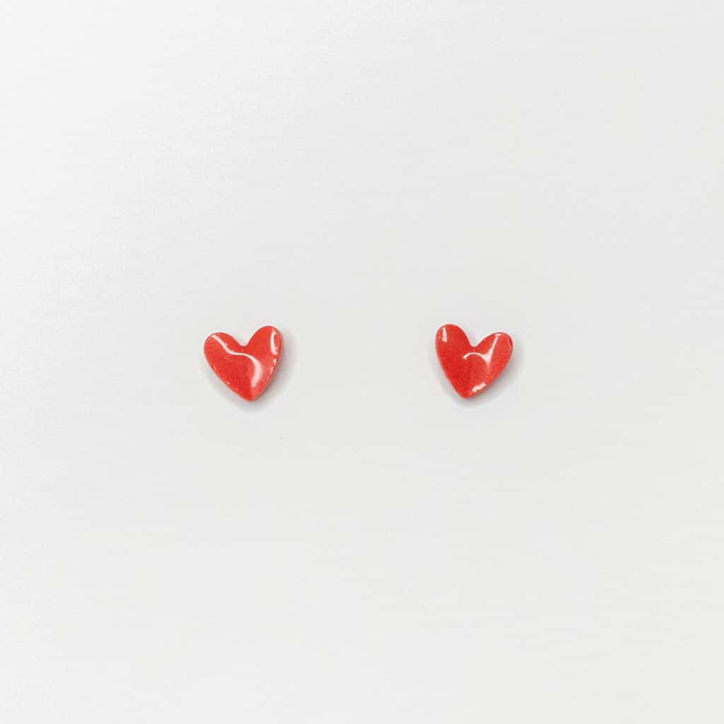 Boucles d'oreilles coeurs en porcelaine la petite épicerie