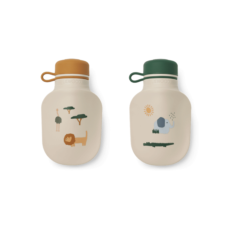 Lot de 2 bouteilles smoothie animaux de la savane liewood