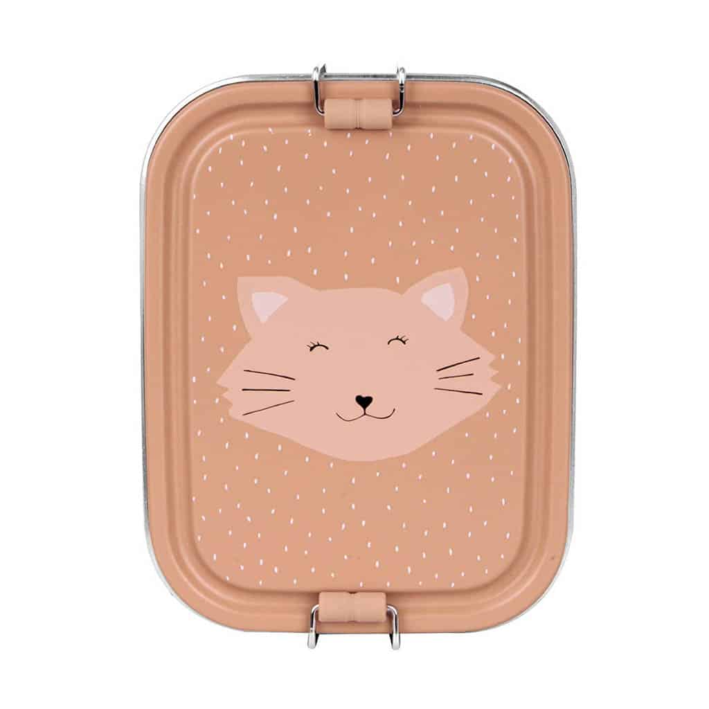 Lunch box Mme chat sur fond blanc
